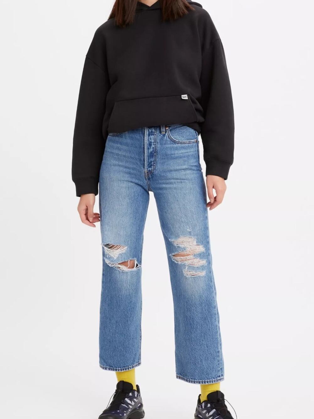 Levi’s Ribcage Straight Light Wash Distressed After Love Jeans